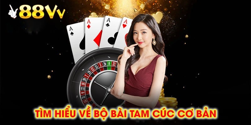 Bộ bài tam cúc gồm các quân bài màu đỏ và đen, thiết kế theo phong cách truyền thống.